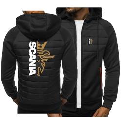 CLOZAM Herren Kapuzenpullover Sweatshirts Sweatshirt Reißverschluss Jacke für Scania Bedruckt Fleece Langarm Hoodie Patchwork Mantel Oberteil Leichter Kapuzenpullover-C||L von CLOZAM