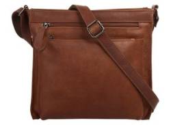 Umhängetasche CLUTY Gr. B/H/T: 24 cm x 22 cm x 9 cm onesize, braun (cognac) Damen Taschen Handgepäck echt Leder von CLUTY