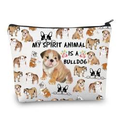 CMNIM Kosmetiktasche für Bulldoggenliebhaber, Geschenk für Bulldogge, Besitzer, Mutter, Geschenk, My Spirit Animal is Bulldogge, Kosmetiktasche, Bulldoggen-Make-up-Tasche, Make-up-Tasche von CMNIM