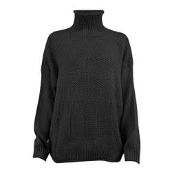 Pullover Damen Rollkragen Oversized Strickpullover Fledermaus-Langarm Sweatshirt Lose Grobstrick Pullover Einfarbig Elegant Sweater Herbst Winter Warm Casual Stricken Pulli Oberteile für Frauen von CNNBYYDS