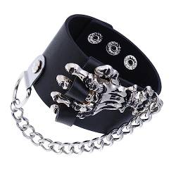 COLLBATH 1stk Schädel-hand-bolzen-lederarmband Modisches Armband -armband Gothic Armband Gothic-accessoires Kreatives Halloween-armband Handgelenkskette Eisen Black von COLLBATH