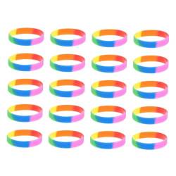 COLLBATH 20 Stück Regenbogen Armband Stilvolles Regenbogen Armband Zartes Regenbogen Armband Modischer Regenbogen Armreif Buntes Silikonband Hand Accessoire Männliches Armband Party von COLLBATH