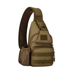 COLLBATH Brusttasche Umhängetasche Herren Umhängetaschen Kuriertaschen für Männer lässige Umhängetasche schulterrucksack wanderrucksäcke Schultertasche Sportversorgung Polyester Light Brown von COLLBATH