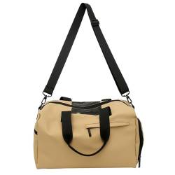 COLseller Reisetasche Foldybag Weekender Bag Damen Tragetasche Sporttasche mit Kulturtasche für Kurze Reisen, Airline, Krankenhaus, Strand,Khaki von COLseller