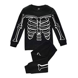 COMIOR Halloween Kleidung Mädchen Jungen Outfits Kinder Baby Strampler Skelett Leuchtende Knochen Bedrucktes Overall + Hosen Kleinkinder Langarm Pyjama Set von COMIOR