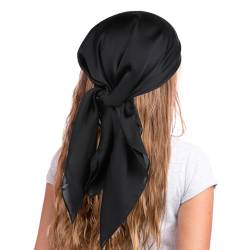 COMNICO Kopftuch Satin-Haarschal für Damen Halstücher Quadratisch wie Seide Bandana Haarwickel Schal zum Schlafen (27,5 Zoll) von COMNICO