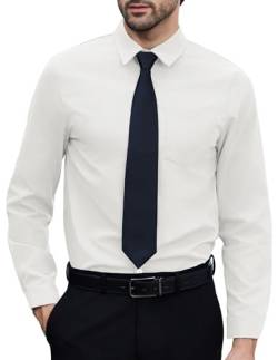 COOFANDY Hemd Herren Langarm Hemden Slim Fit Business Hemd Freizeithemden für Herren Businesshemden Herrenhemden Langarm Oberhemden Arbeithemd Bügelfrei Weiß XXL von COOFANDY