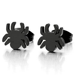 Gotische Punk Rock Schwarz Spinne Ohrstecker Herren Damen Ohrringe Edelstahl Gestüt Ohrringe, Ohrschmuck, 2 Stück von COOLSTEELANDBEYOND