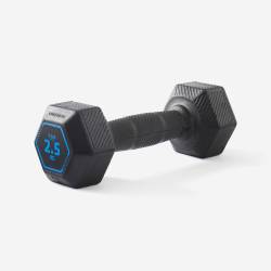 Hantel 2,5 kg Crosstraining Krafttraining - Hex Dumbbell schwarz von CORENGTH