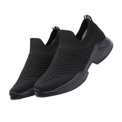 COSMEVIVI 1 Paar elastische Sockenschuhe lässige Damenschuhe modische Turnschuhe für Damen Modische Sneaker für Damen Freizeitschuhe Women Shoes atmungsaktiver Schuh Fitnessschuh Pu Black von COSMEVIVI