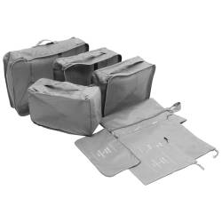 COSMEVIVI 8-Teiliges Set Packwürfel für Koffer Packwürfel für unterwegs Reisezubehör Reisen kofferpacktaschenset Packing Cubes Set Gepäckpackwürfel für die Reise Reisewürfel Polyester Grey von COSMEVIVI