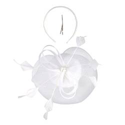 COSMEVIVI Haarspange Retro Hut Fascinator Stirnband Hochzeitshut Hochzeits Fascinator Hut Braut Hut Fascinator Für Frauen Tee Party Tee Party Hut Brauthut von COSMEVIVI