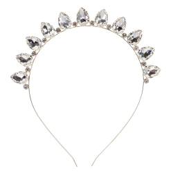 COSMEVIVI Kristall Stirnband haarschmuck haircharm Schönes Haarband funkelnde Perlen-Haarreifen Strass-Stirnbänder für Frauen braut kopfschmuck Frauen Strass Stirnbänder Metall Weiß von COSMEVIVI