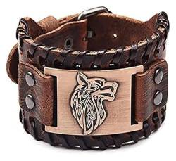 CQCQC Armbänder for Männer – Armband Punk-Leder-Manschette, Gothic-Armband, nordisches Amulett, Talisman, keltischer heidnischer Schmuck(O) von CQCQC