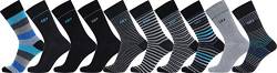 CR7 Herren Socken, warm, modische Sport-/ Arbeitssocken aus Baumwolle im 10er Pack in Schwarz, Einheitsgröße von CR7