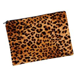 CRILSTYLEO quadratische Kosmetiktasche vielseitige Kosmetiktasche Kulturbeutel für die Reise Storage Pockets Storage Bags Purse Damen Aufbewahrungstasche Leopard Aufbewahrungstasche Polyester von CRILSTYLEO