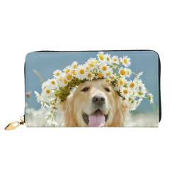 CRJSYCBYB Clutch aus echtem Leder, Motiv: Kolibri, Schmetterling, bedruckt, tragbare Reisetasche, Golden Retriever Hund, Einheitsgröße von CRJSYCBYB