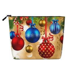 CRJSYCBYB Kosmetiktasche mit Aufdruck "Merry Christmas" aus künstlichem Hanf, Reise-Kulturbeutel, tragbare Kosmetiktasche, Schwarz , Einheitsgröße von CRJSYCBYB