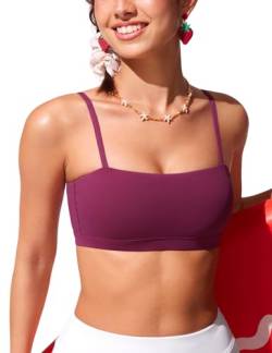 CRZ YOGA Damen Bikini BH Top Schnell Trocknend Leichter Swimsuit Oberteil Padded Swim Bademode Bikinioberteil Fuchsie 36 von CRZ YOGA