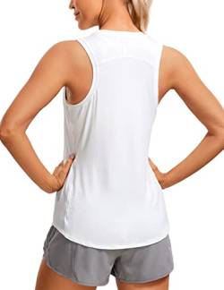 CRZ YOGA Damen Sport Tank Top Racerback Ärmelloses Yoga Oberteile Sommer Fitness Tops Gym Leichte Sporttop Weiss 38 von CRZ YOGA