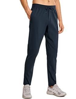 CRZ YOGA Herren Leicht Joggerhose Slim Fit Casual Jogger Sporthose Freizeithose Trainingshose mit Taschen - 76cm Echte Marine L von CRZ YOGA