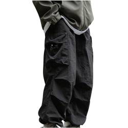 CSHE Outdoor-Hose für Herren Schnell Trocknende Lockere Sporthose Dunkle Schmutzabweisende Wanderhose Verstellbarer Kordelzug Große Taschen Gefaltetes Und Verbreitertes Design An Den Knien Pants von CSHE