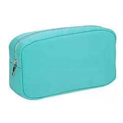 Kosmetiktasche Letter Patch Custom Travel Cosmetic Bag Personalized Nylon Pouch Toiletry Bag Chenille Patch Makeup Toiletries Girl Cosmetic Bag für Frauen(Teal,XL) von CSSHNL