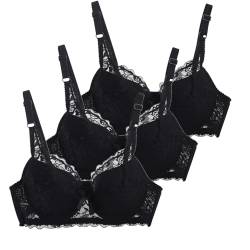 CSWH 3er Pack BH Damen mit Bügel Fraun Spitzen BH Set mit verstellbarem Push Up BH Sexy BH Mädchen Atmungsaktiver Weich Bequemer BHS Y2K Unterwäsche Bra für Alltag von CSWH