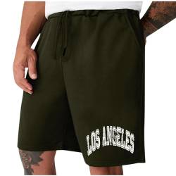 CSWH Kurze Hosen Herren Los Angels Muster Sporthose Shorts mit Taschen Männer Straight Leg Sweatpants Trainingshose Bermuda Sportshorts Jogginghose Freizeithose Sweatshorts Herrenhose von CSWH