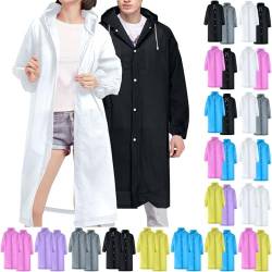 CSWH Regenponcho Wiederverwendbar, 2 Stück Wasserdicht Regenmantel für Damen Herren, Tragbarer Regencape Atmungsaktiv EVA Regenjacke Regenponcho Regenumhang für Wandern & Reisen von CSWH