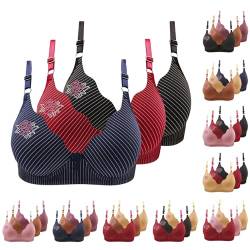 3er Pack Damen Komfort Vollschalen Ungepolstert bh Bügelloser Soft Bra Ohne Bügel Starker Halt Klassischer BH Wohlfühl Bustiers Top Bügelloser Soft Bra Schlaf Still Sport Bralette in vielen Farben von CSYX