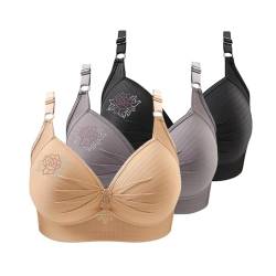 CSYX 3er Pack BH Damen Ohne Bügel Push Up BH Set Frauen Grosse Grössen Klassische BH mit verstellbarem Weich Atmungsaktiver Bequem BHS Set Bustier für Alltag von CSYX