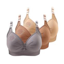 CSYX 3er Pack BH Damen Ohne Bügel Push Up BH Set Frauen Grosse Grössen Klassische BH mit verstellbarem Weich Atmungsaktiver Bequem BHS Set Bustier für Alltag von CSYX