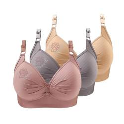 CSYX 3er Pack BH Damen Ohne Bügel Push Up BH Set Frauen Grosse Grössen Klassische BH mit verstellbarem Weich Atmungsaktiver Bequem BHS Set Bustier für Alltag von CSYX