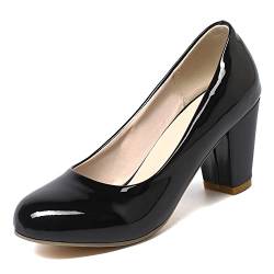 CUTEHEELS Damen Klassischer Blockabsatz Pumps Slip-On Schuhe von CUTEHEELS