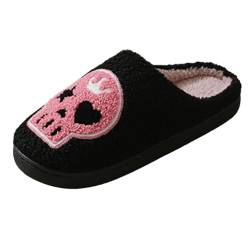 CUTeFiorino Halloween Hausschuhe Für Frauen Männer Nette Bequeme Schlafzimmer Hausschuhe College Schuhe Damen (Black, 44) von CUTeFiorino