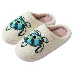 CUTeFiorino Halloween Weihnachtspantoffeln Urlaubspantoffeln Hausschuhe Slipper für Frauen Flauschige Hausschuhe für drinnen und draußen S Damenschuhe 42 (White, 40) von CUTeFiorino