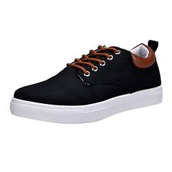 CUTeFiorino Herren Schuhe Sneaker Rot Männer Low Top Canvas Wanderschuhe schnüren Mode Turnschuhe Freizeitschuhe Leichte Schuhe Herren Atmungsaktiv (Black, 45) von CUTeFiorino