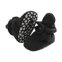 CUTeFiorino Kleinkind Baby Schuhe Neugeborenen Socken Einfarbig Patchwork Gestrickte Plüsch Baby Socken 0 bis 12 Monate Lauflernschuhe Größe 20 (Black, 20 Infant) von CUTeFiorino