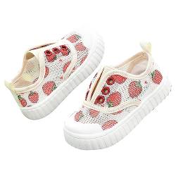 CUTeFiorino Säuglingsturnschuhe für Männer und Frauen, Baby-Erdbeermuster-Druck, weicher, rutschfeste Mesh-Kleinkindschuhe Schuhe 28 (Red, 23 Infant) von CUTeFiorino