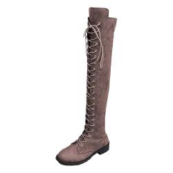 CUTeFiorino Stiefel Weiche Winter MidSolid Warme Stiefel Klassische Frauen Farbe Lowwheel Frauen Frauen Stiefel Jack Damen Ungefüttert (Brown, 41) von CUTeFiorino