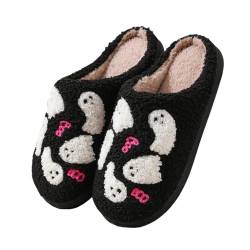 CUTeFiorino [Warmes Upgrade Warme Hausschuhe für Damen, weich und bequem, wärmen Ihre Füße im Winter. Keilabsatz Schuhe Damen (Black, 36) von CUTeFiorino