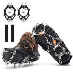 CYFIE Grödel Steigeisen für Bergschuhe mit19 Edelstahl Zähne Schuhkrallen Schuhspikes für Wandern Bergschuhe Stiefel Winter Outdoor (L) von CYFIE