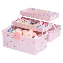 CYILPR Haarspangen Und Haargummi Für Mädchen Mehrstufig Baby Schmuck Aufbewahrungsbox Mit Schloss Wohnaccessoire Für Organisation von CYILPR