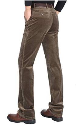 CYSTYLE Herren Corduroy Cordhose Straight Leg (Khaki, S) von CYSTYLE