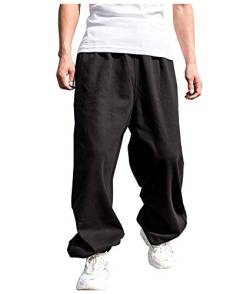 CYSTYLE Herren Winter Gefüttert übergröße Hip Hop Jogginghose Sporthose Jogginghose Freizeit Hose für Große Größen (Schwarz, 2XL/Gewicht 95KG) von CYSTYLE