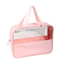 Rosa Reise-Make-up-Tasche, Transparente PVC-Kosmetik-Make-up-Tasche, Tragbare Kulturbeutel-Organizer-Tasche, Multifunktionale Modische Make-up-Tasche für Reisen von CYYZB