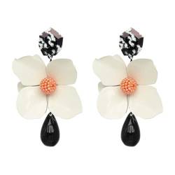 Flower resin earrings exaggerated fashion pendants personality women's jewelry von Caiduoduo