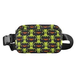 Happy Halloween modische Hüfttasche für Damen und Herren, Mini-Gürteltasche mit verstellbarem Riemen für Radfahren, Wandern, Fitnessstudio, Mehrfarbig, 1 size, Hüfttasche von Caihoyu