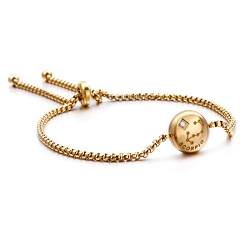 Caimeytie Edelstahl Armband für Frauen/Mädchen,verstellbares Armband,Tierkreisgeschenke,Sternbild Schmuck mit Cubic Zirkonia,vergoldetes Armband (Skorpion (10/24-11/22)) von Caimeytie